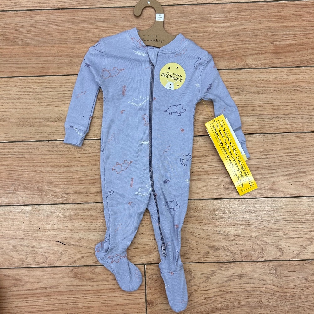 NEW rise little earthlings purple Dino zip up sleeper